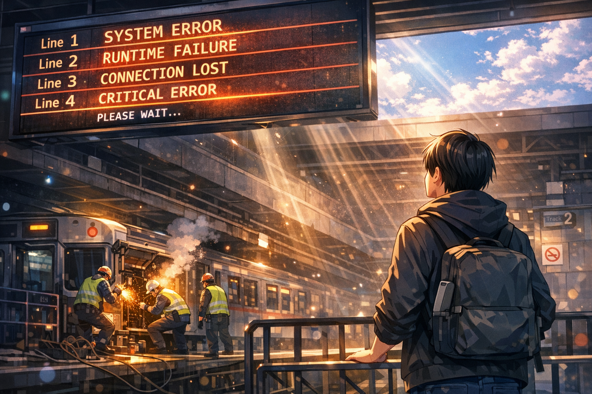 錯誤訊息指向終點站,但問題在發車月台