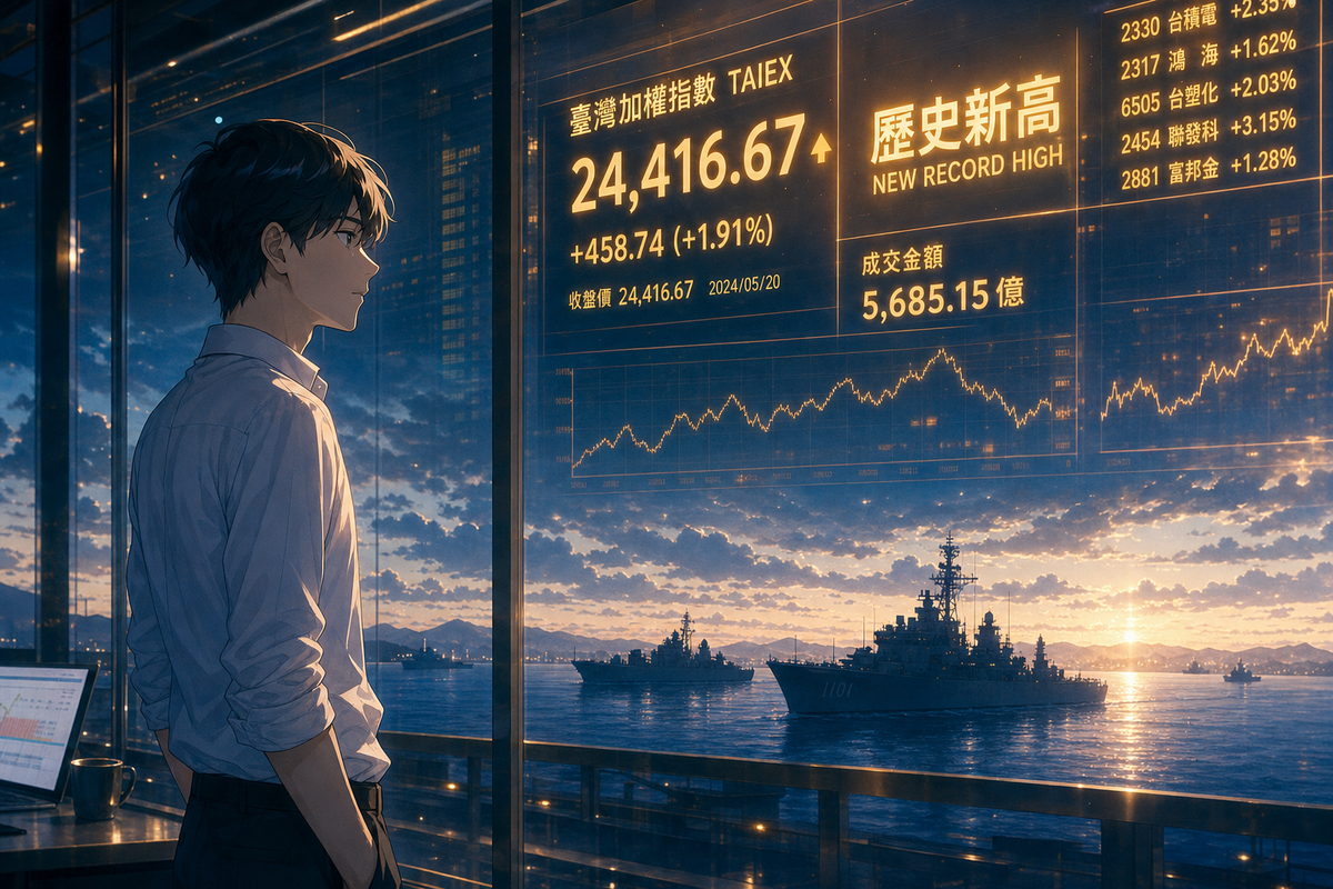台股47,741點那週，福建號也穿過了台海